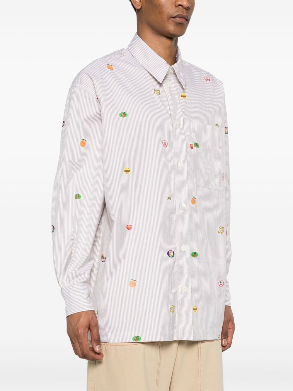 Fruit Stickers striped shirt - 3