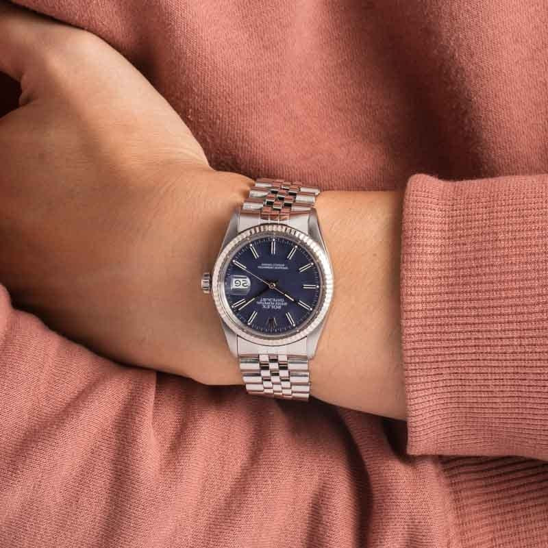 Pre-owned Rolex Datejust 16014 Blue Dial - 5