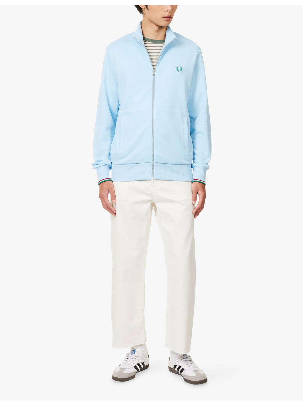 Embroidered-Logo Zip-Through Cotton-Jersey Jacket - 2