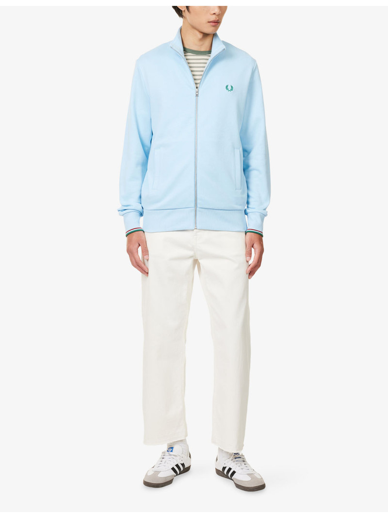 Fred Perry Embroidered-Logo Zip-Through Cotton-Jersey Jacket outlook