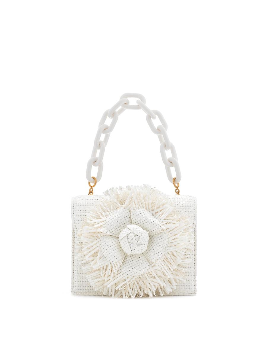 WOVEN RAFFIA MINI TRO BAG - 2