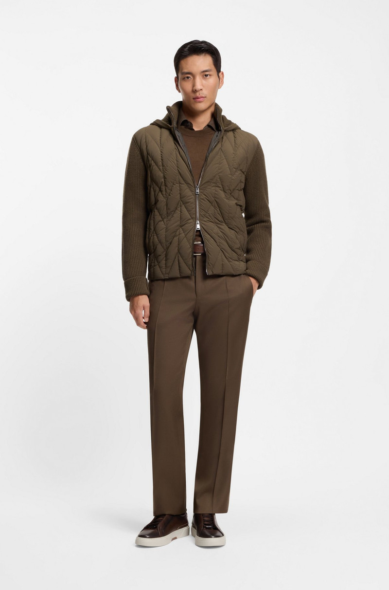 BOSS HYBRID JACKET WITH DOWN FRONT AND WOOL SLEEVES outlook