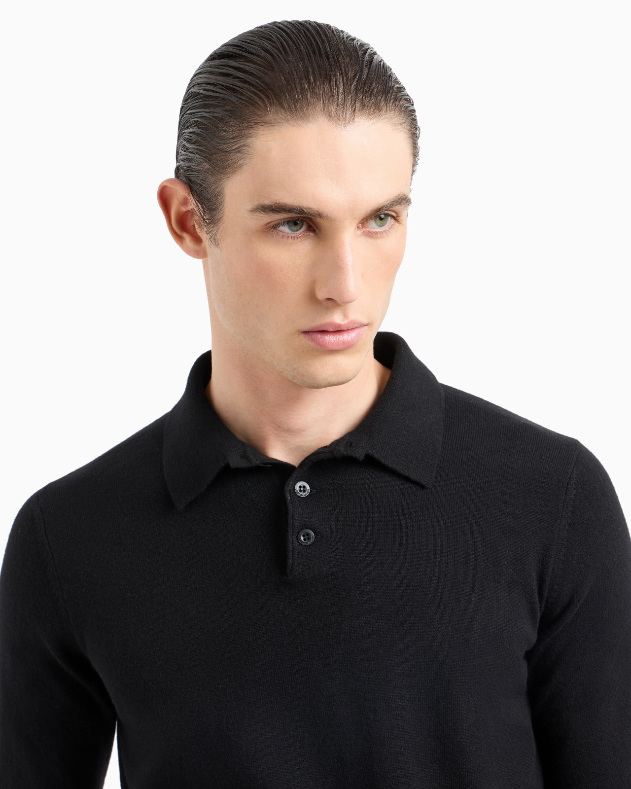 Long-sleeved, pure cashmere polo shirt - 5