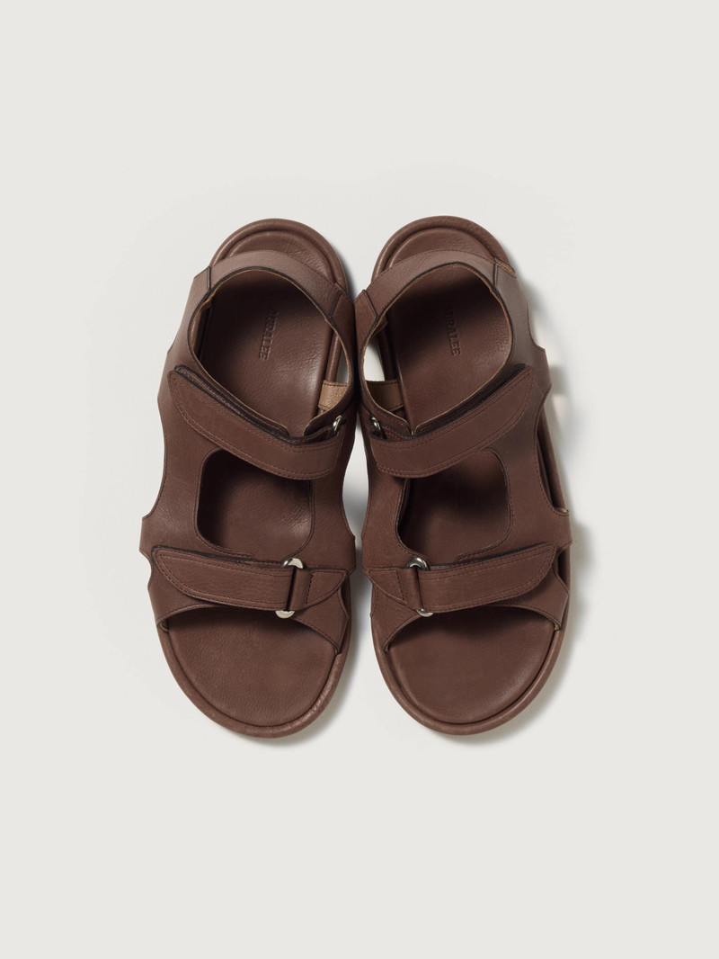 AURALEE SOFT LEATHER DOUBLE STRAP SANDALS outlook