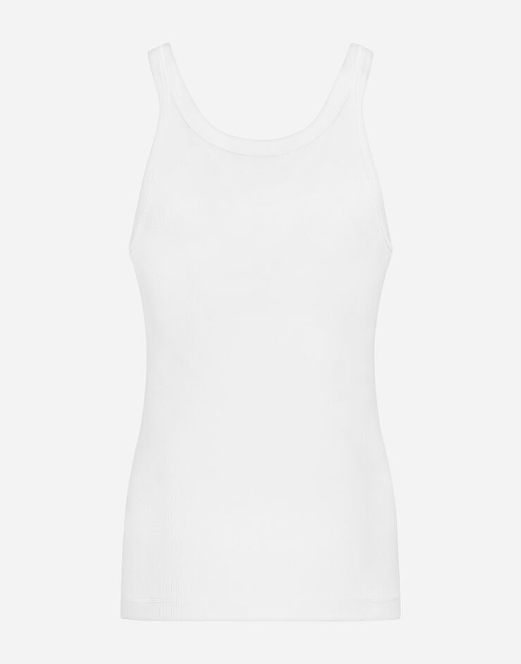 Fine-rib washed cotton singlet - 2