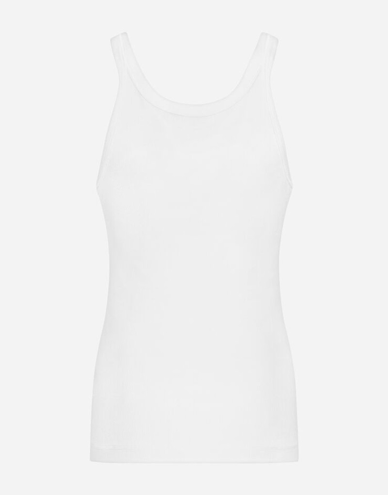 Dolce & Gabbana Fine-rib washed cotton singlet outlook