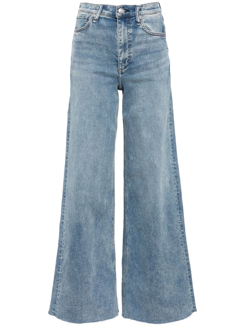 embroidered logo jeans - 1