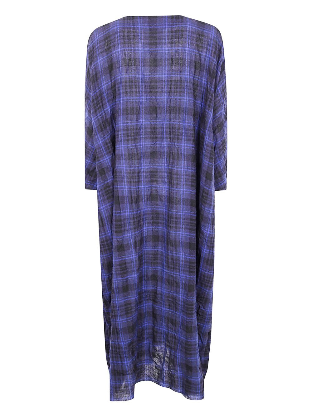 tartan-check wool dress - 2