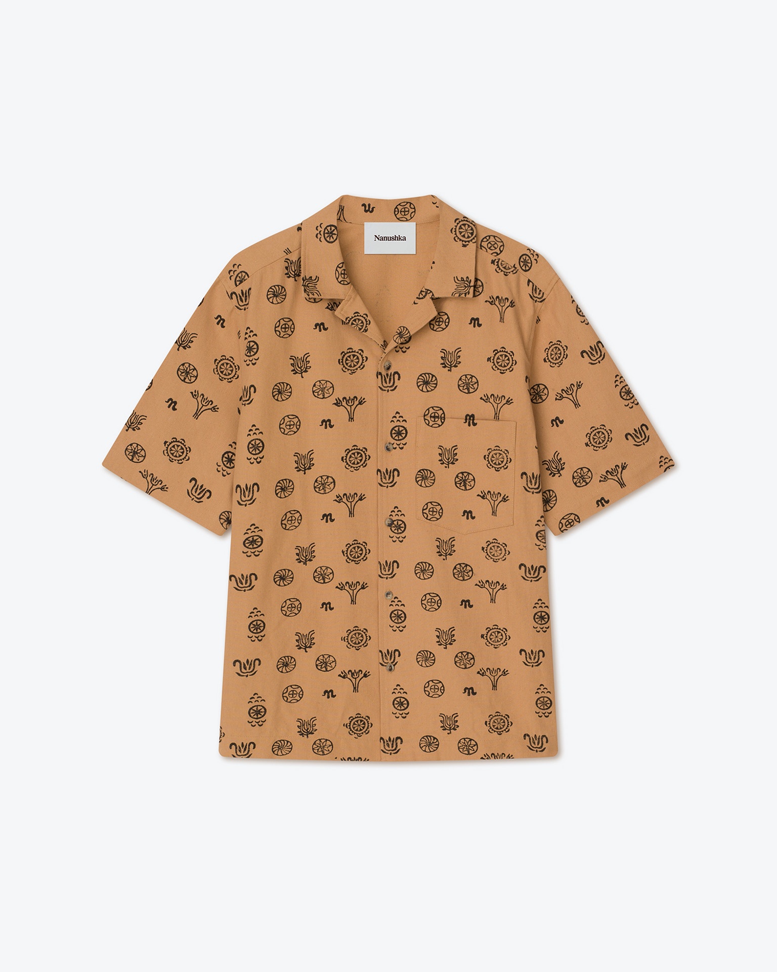 BODIL - Printed cotton shirt - Motif block - 1