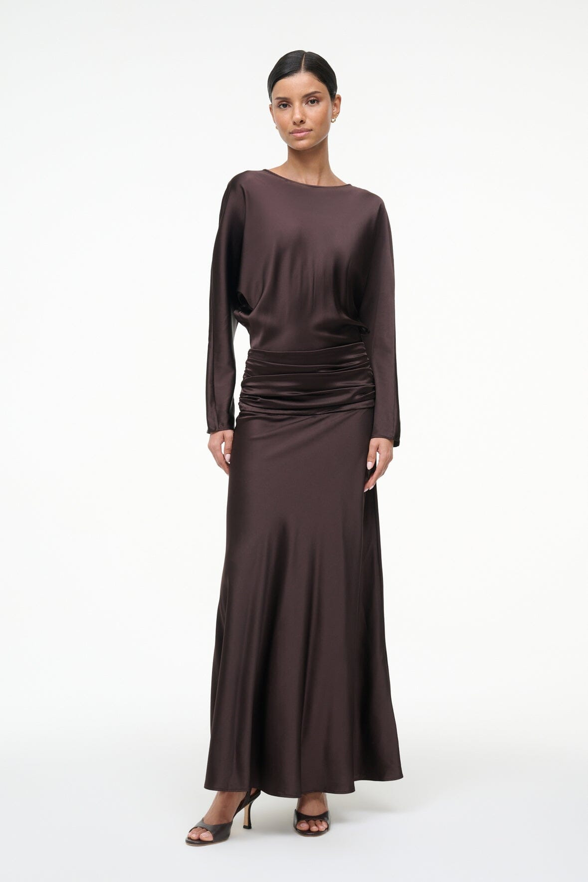 STAUD FREDA SILK DRESS EARTH - 6