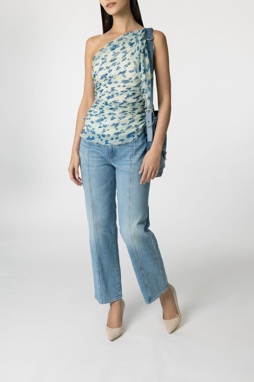 One Shoulder Draped Top - 2