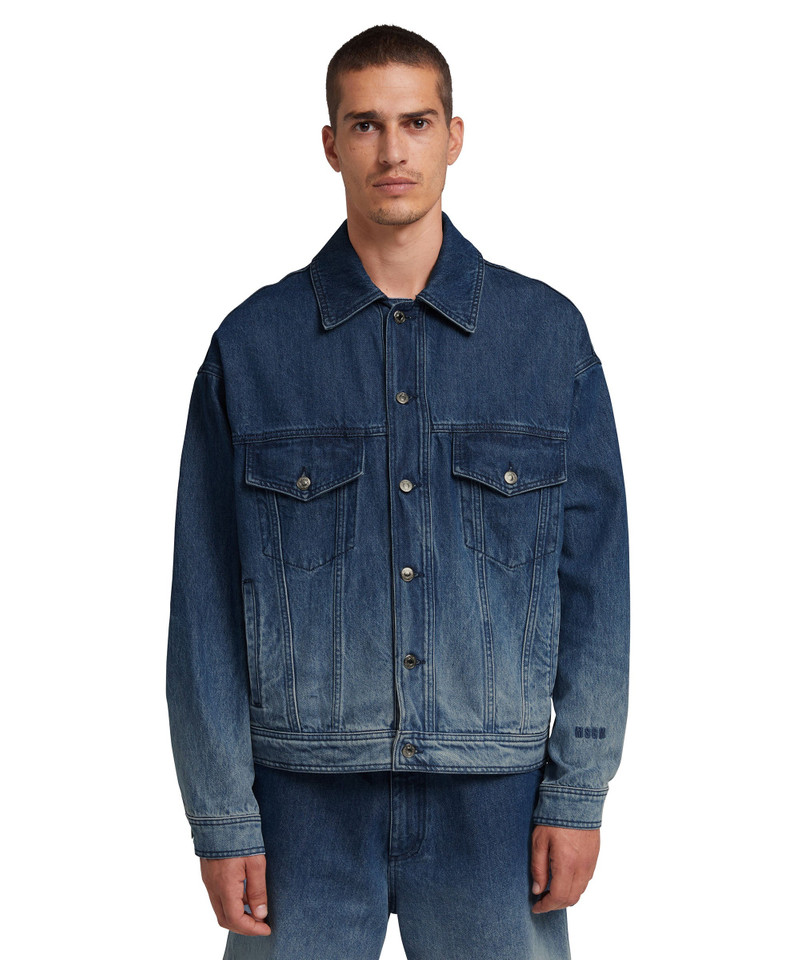 MSGM Feded denim treatment jacket outlook