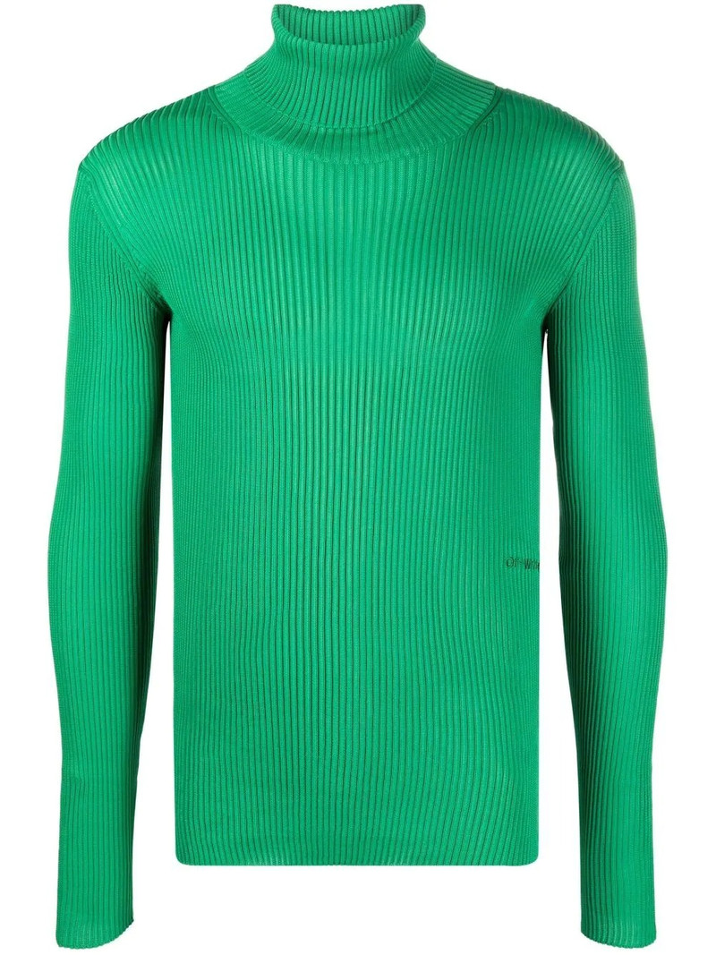 rib-knit roll neck sweater 1