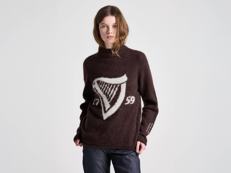 JW Anderson Unisex JW ANDERSON X GUINNESS HARP JUMPER IN DARK BROWN outlook