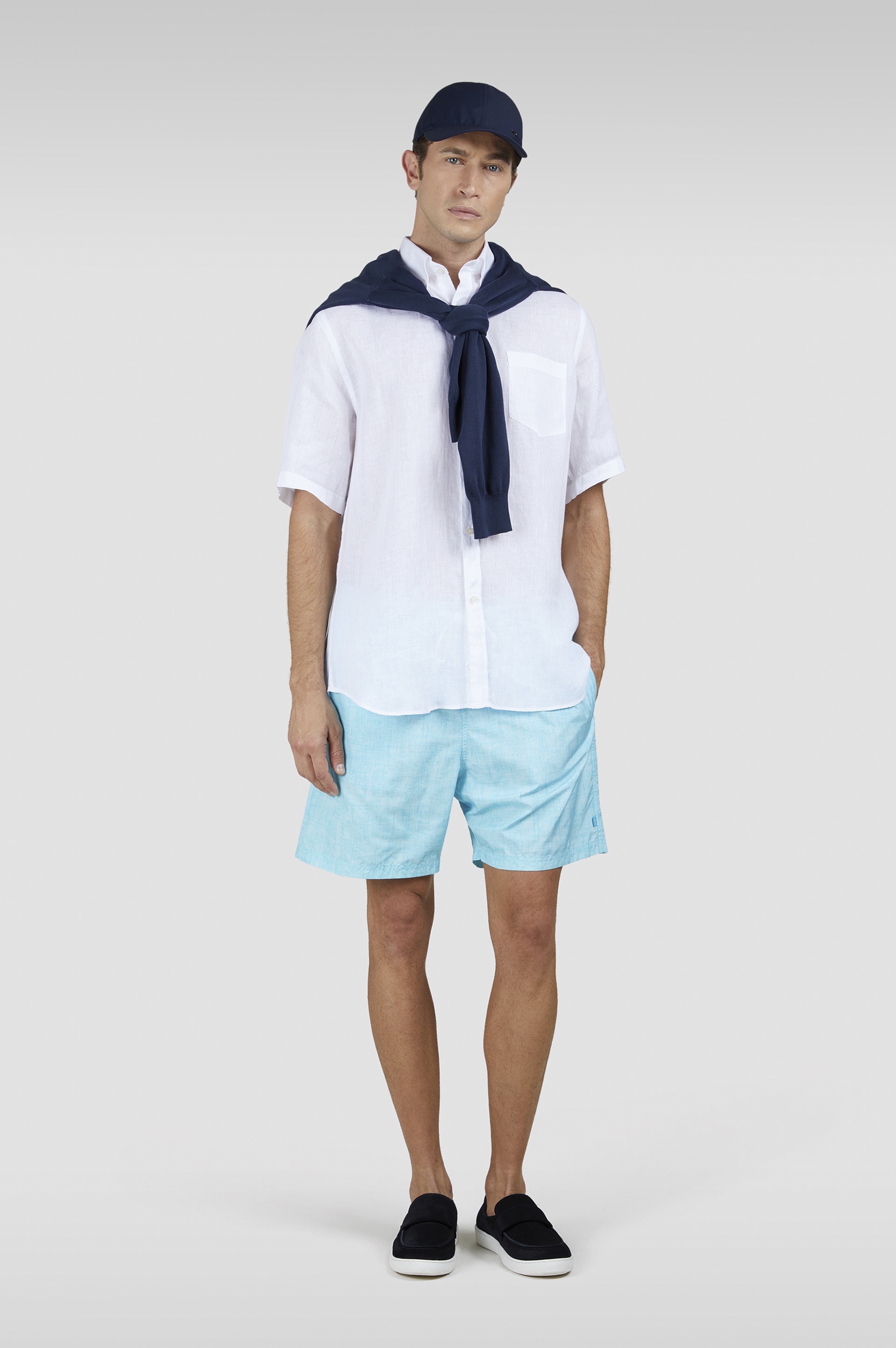 SHORT-SLEEVED LINEN SHIRT - 2