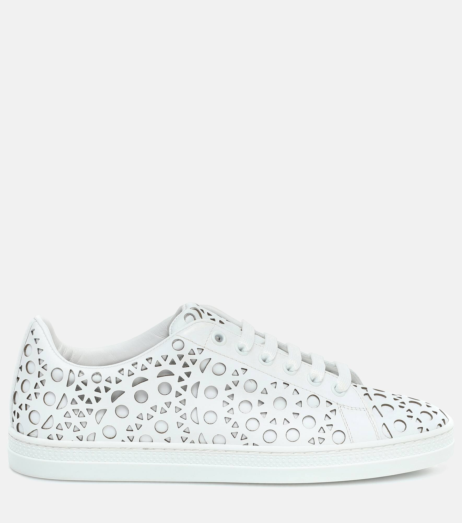 Laser-cut leather sneakers - 5