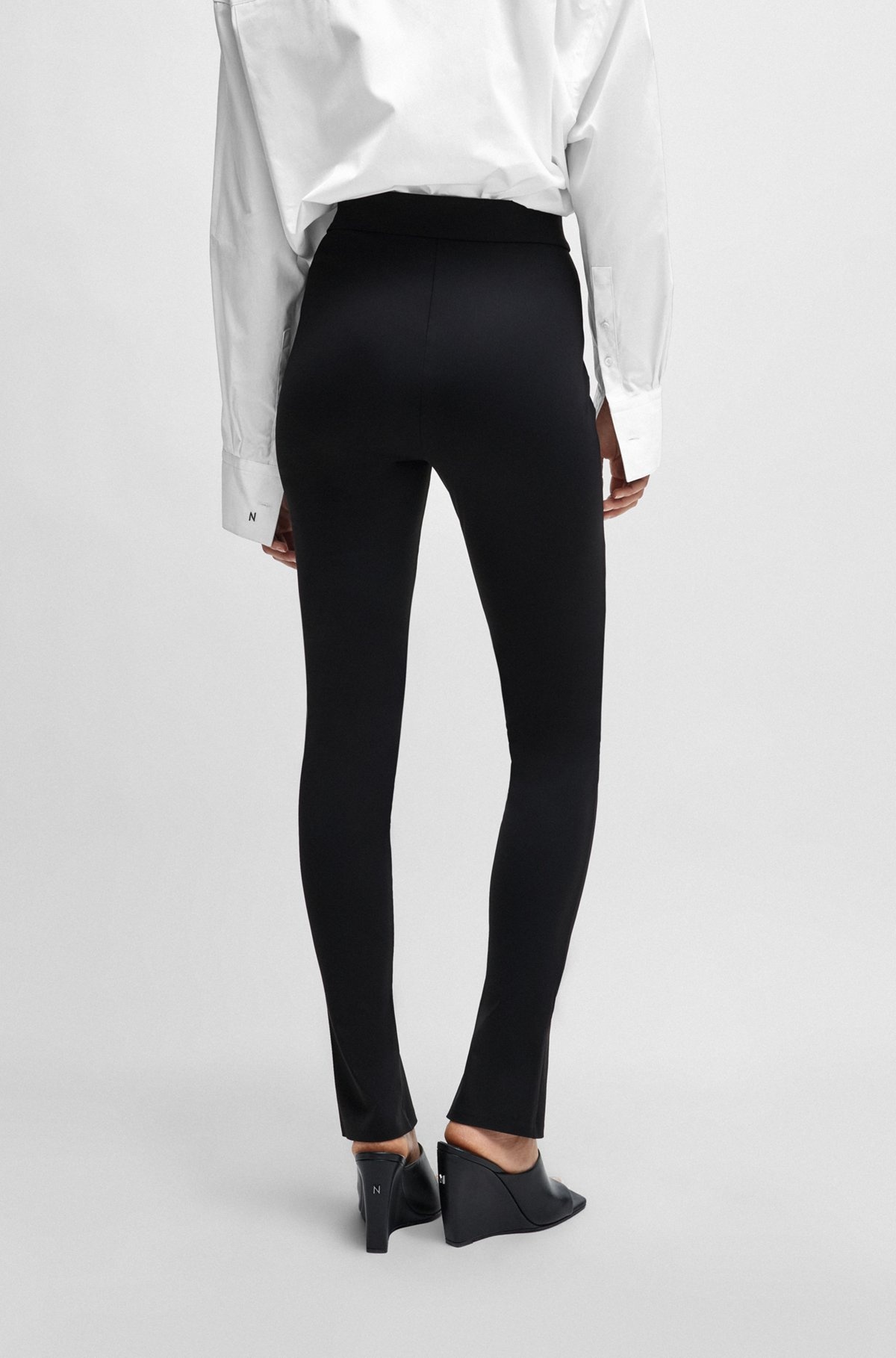 NAOMI X BOSS LEGGINGS IN STRETCH JERSEY WITH ZIP HEMS - 4