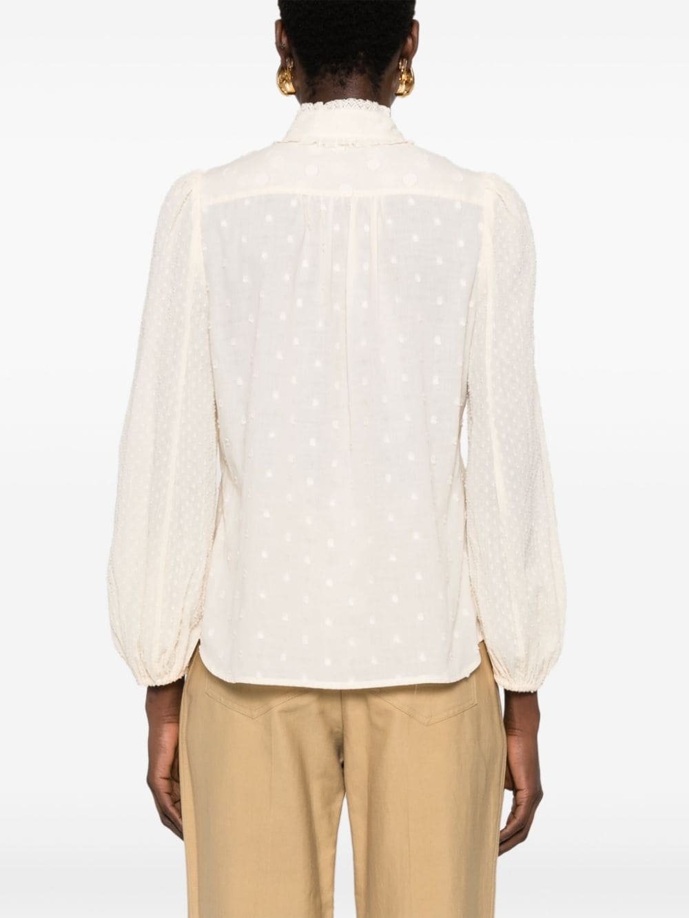 ruffle-detail cotton top - 4