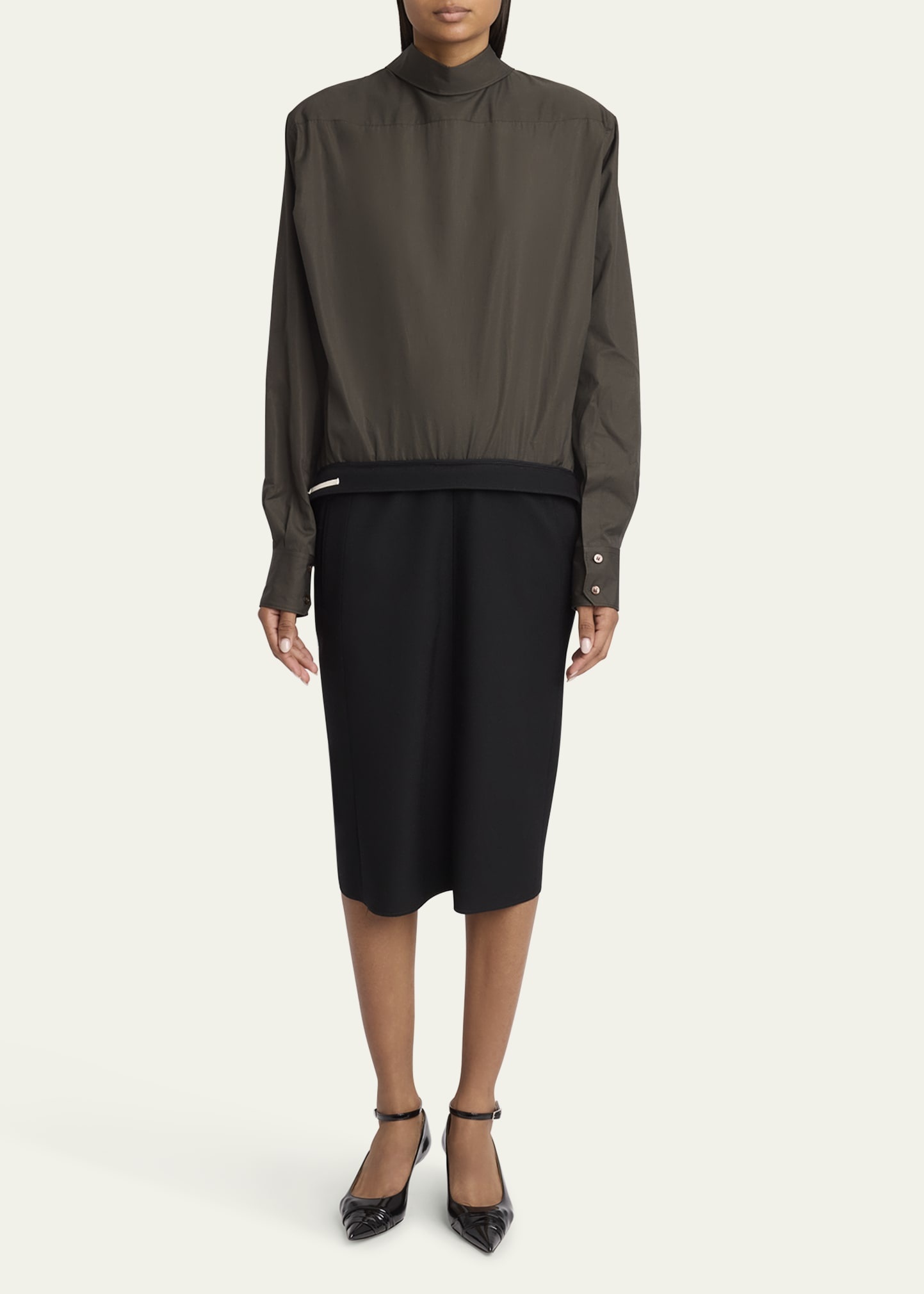 Hybrid Backward Wool Midi Dress - 2