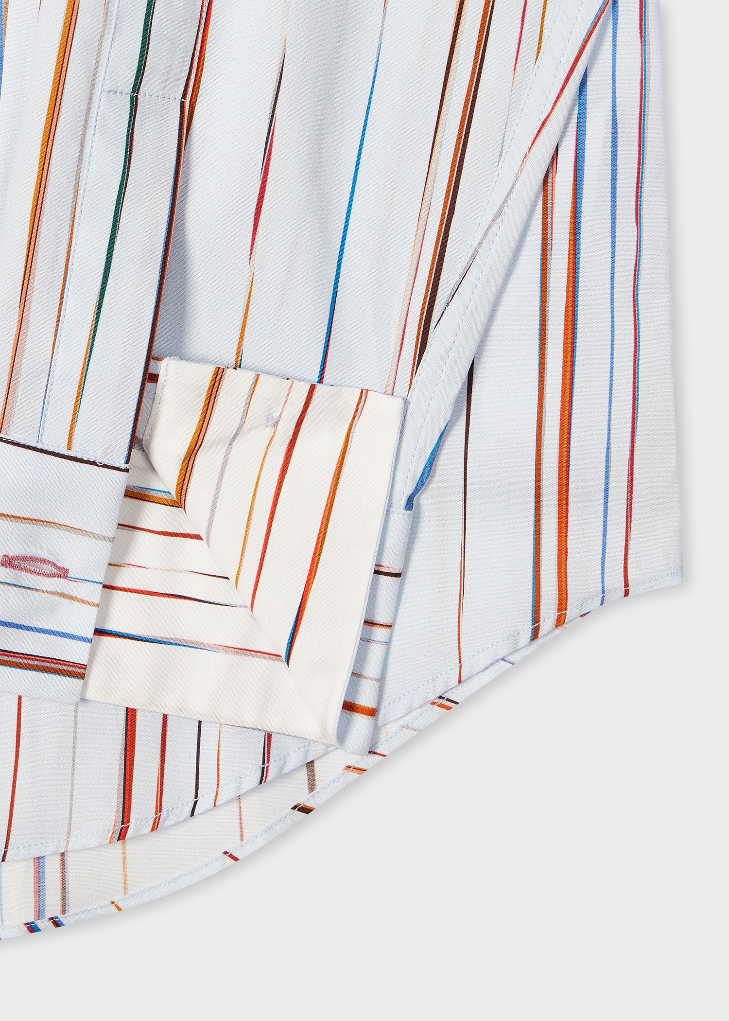 Light Blue 'Signature Pinstripe' Cotton Shirt - 2
