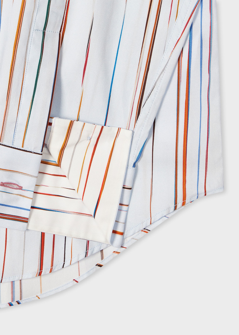 Paul Smith Light Blue 'Signature Pinstripe' Cotton Shirt outlook