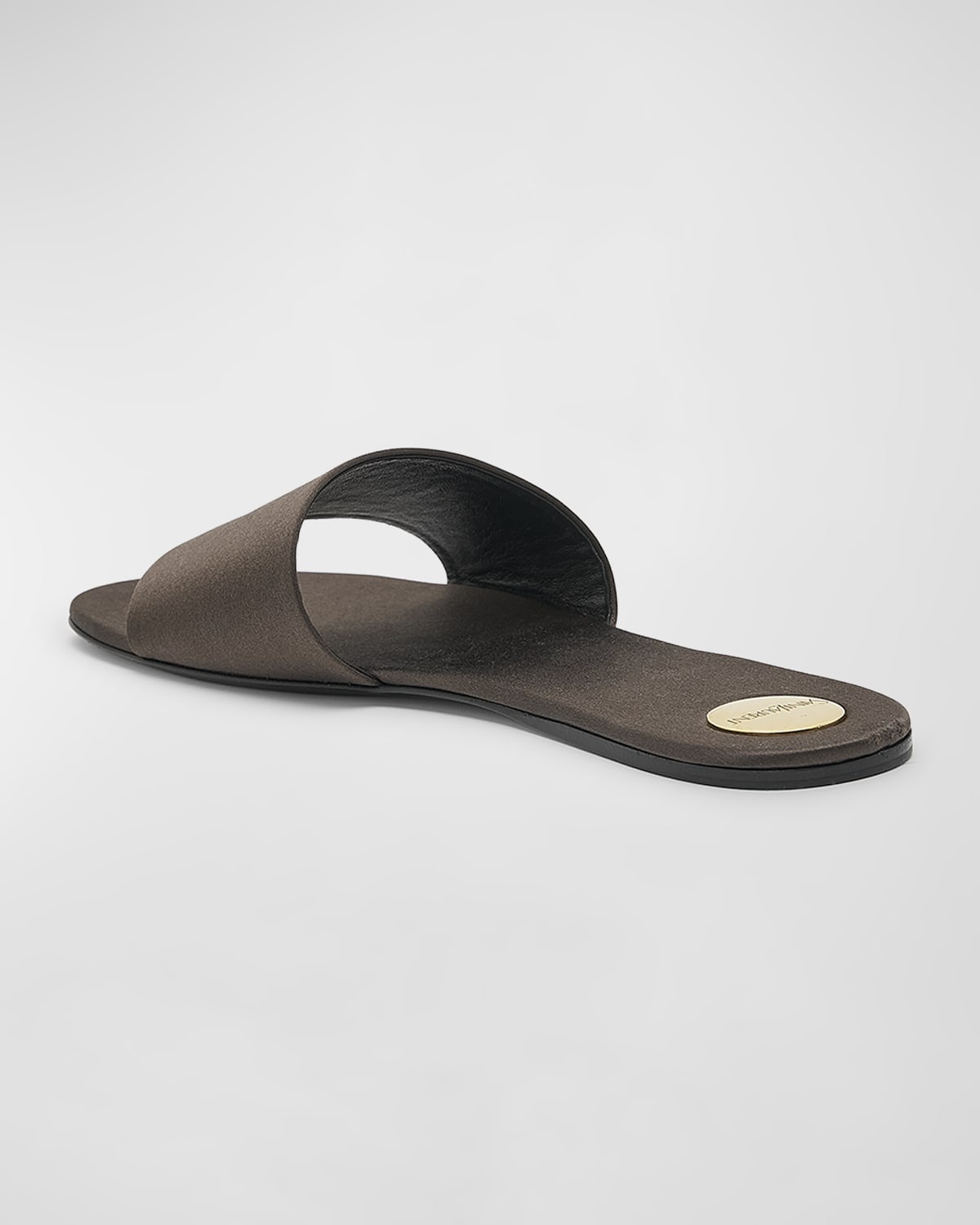 Carlyle Satin Flat Slide Sandals - 4