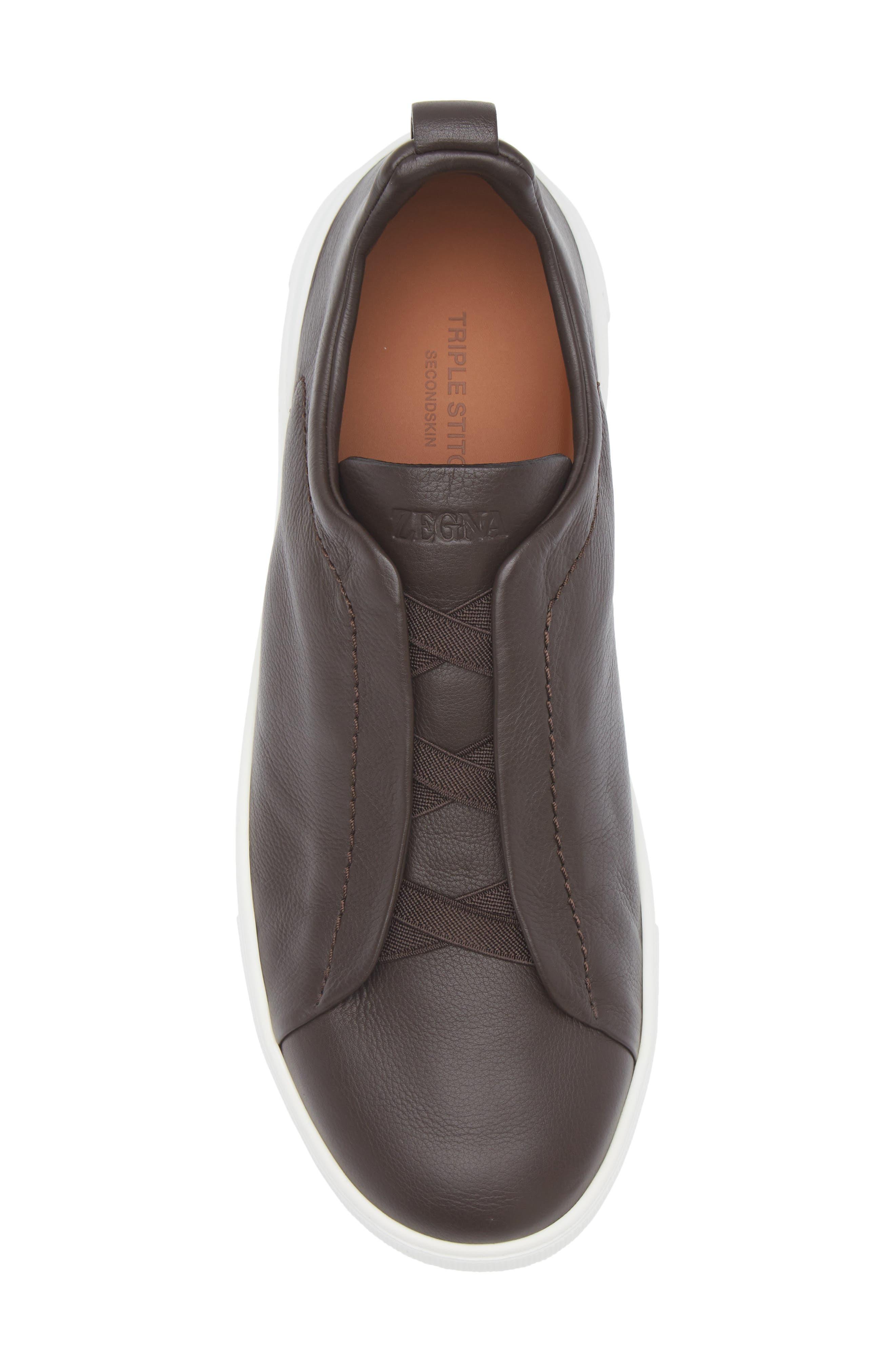 ZEGNA Triple Stitch™ Secondskin Sneaker in Dark Brown at Nordstrom - 5
