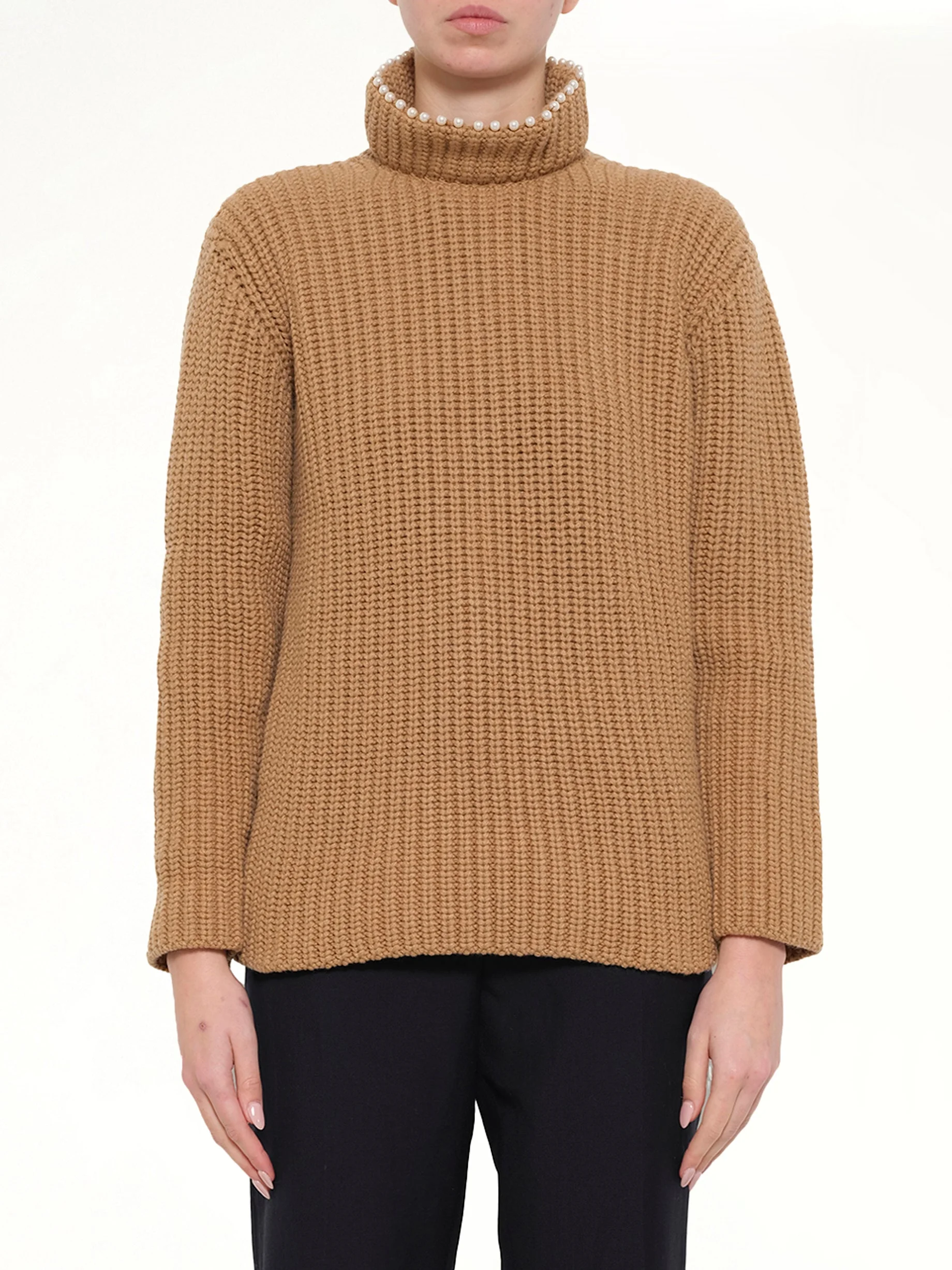 High Pearls Sweater in Camel - 1
