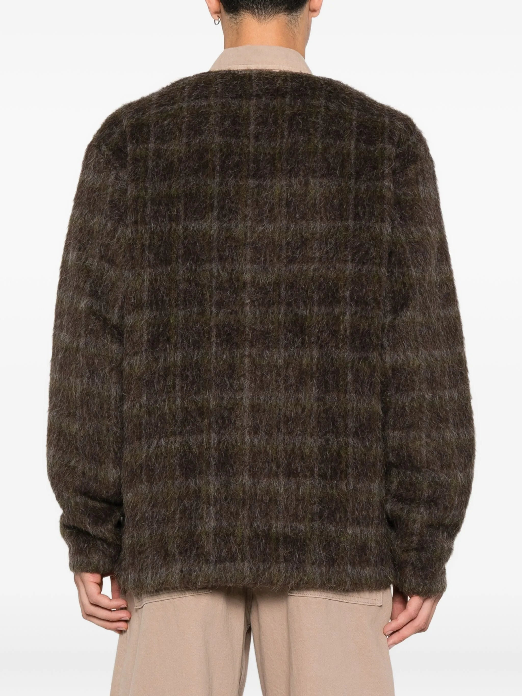 checked cardigan - 4