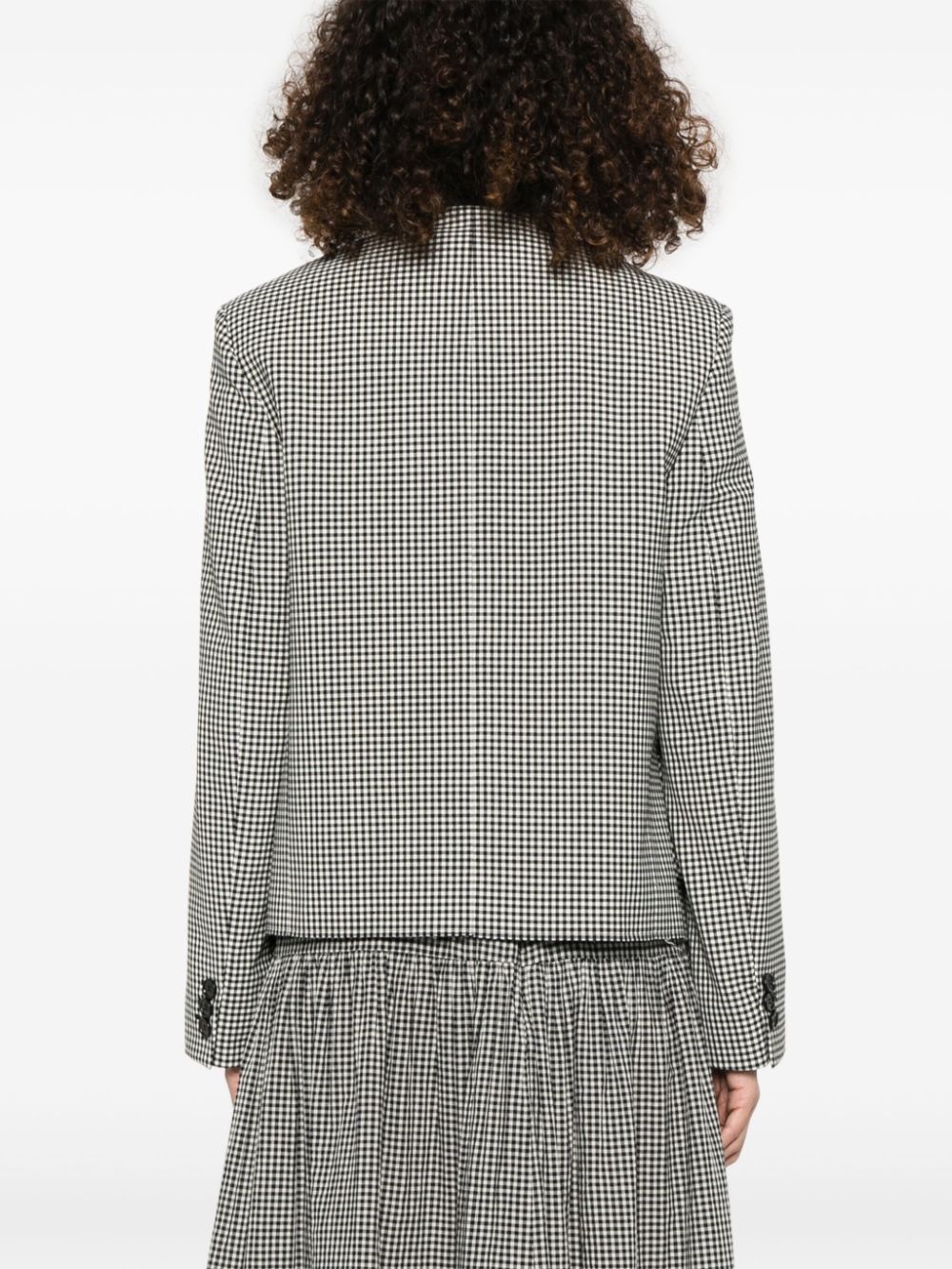 gingham-pattern jacket - 4