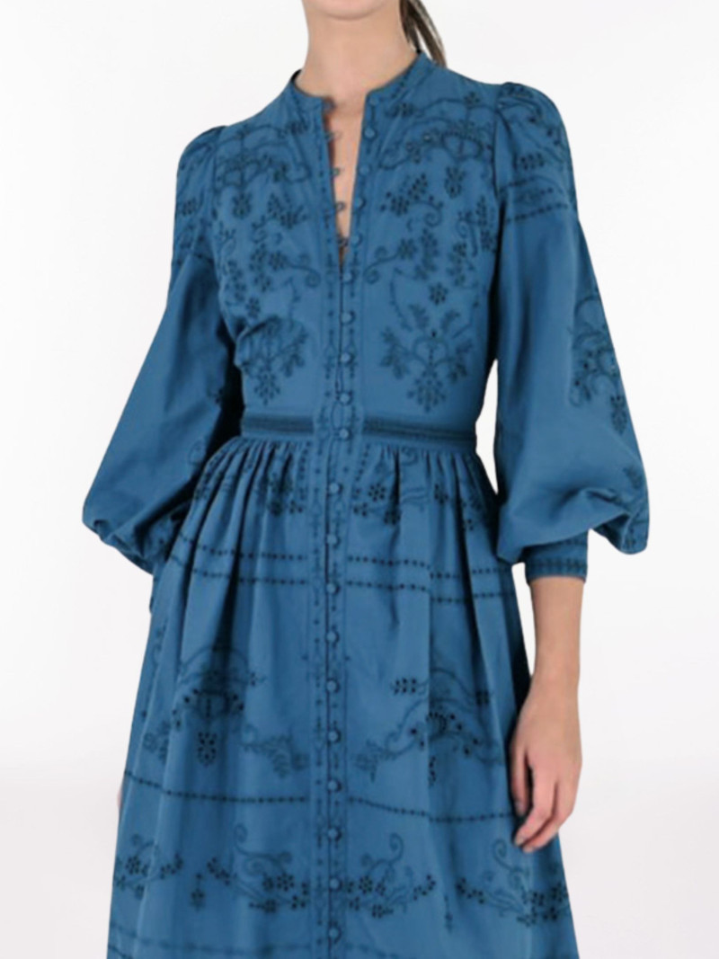 Marchesa EMBROIDERED COTTON VOILE TIERED MAXI DRESS outlook