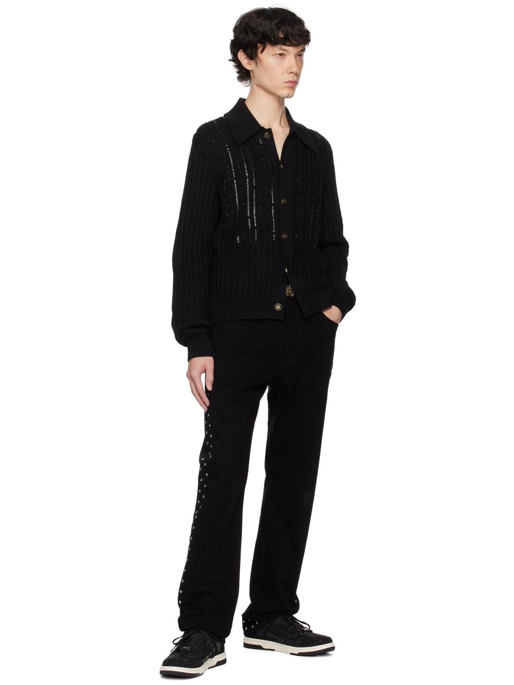 Black Star Crystal Slim Jeans - 4