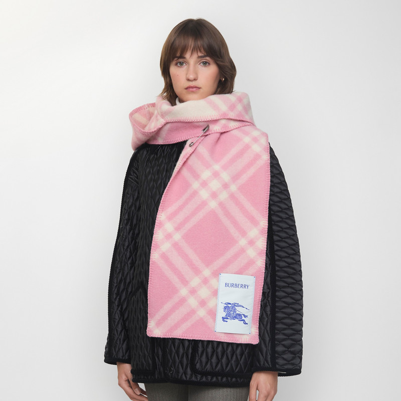Burberry Check Wool Hooded Scarf outlook