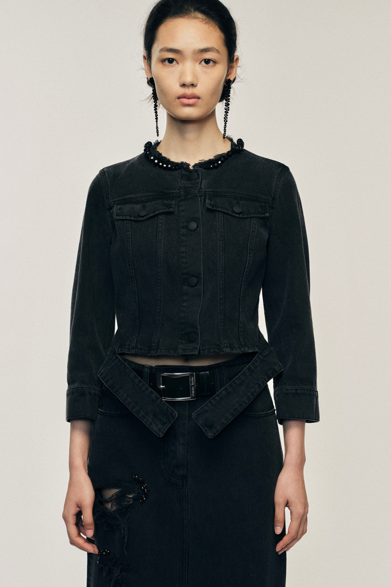 Embellished Fitted Waist Tail Jacket 1