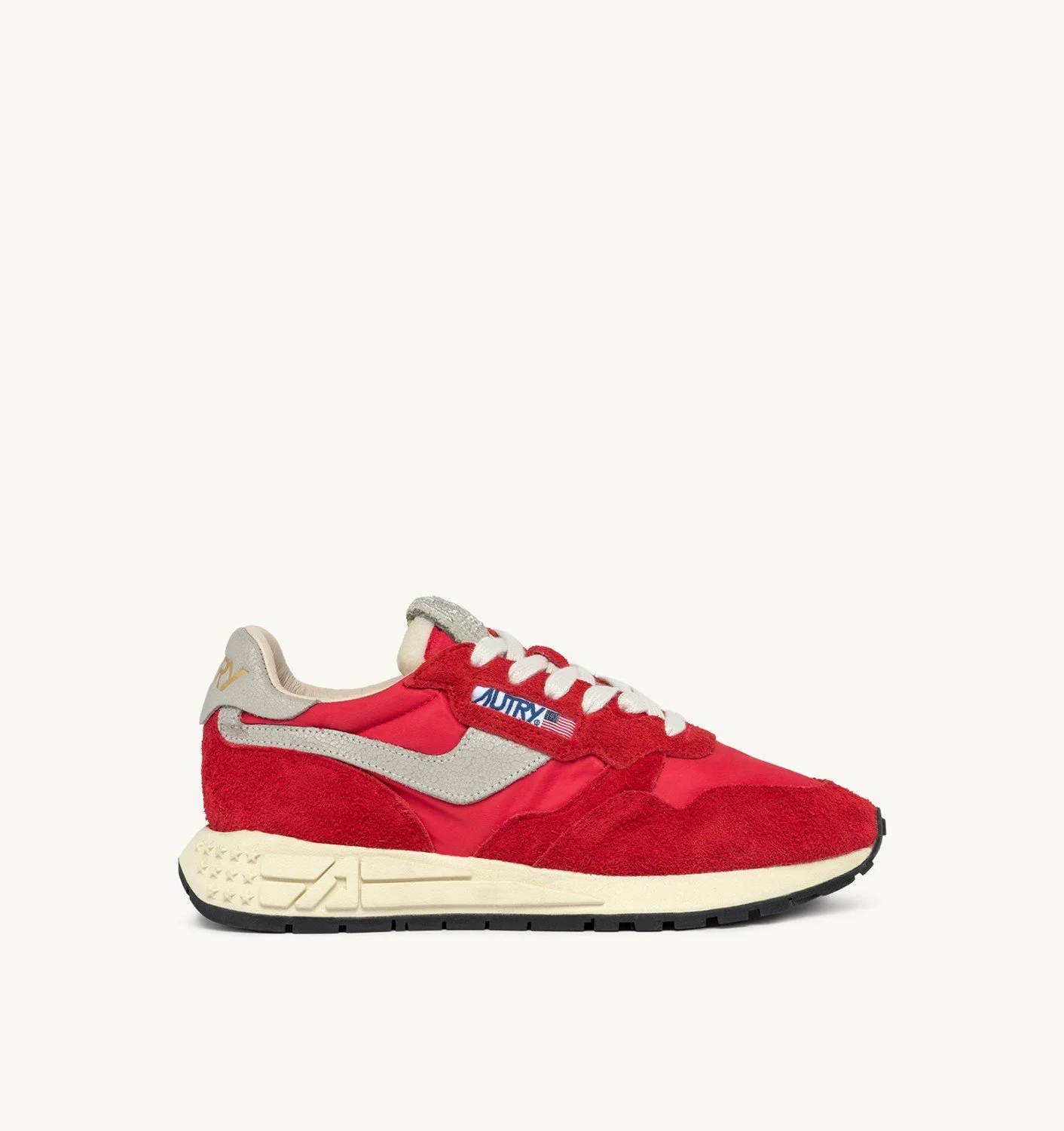 REELWIND LOW SNEAKERS IN RED NYLON AND SUEDE - 1