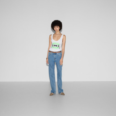 GUCCI Rib cotton tank top with Gucci print outlook