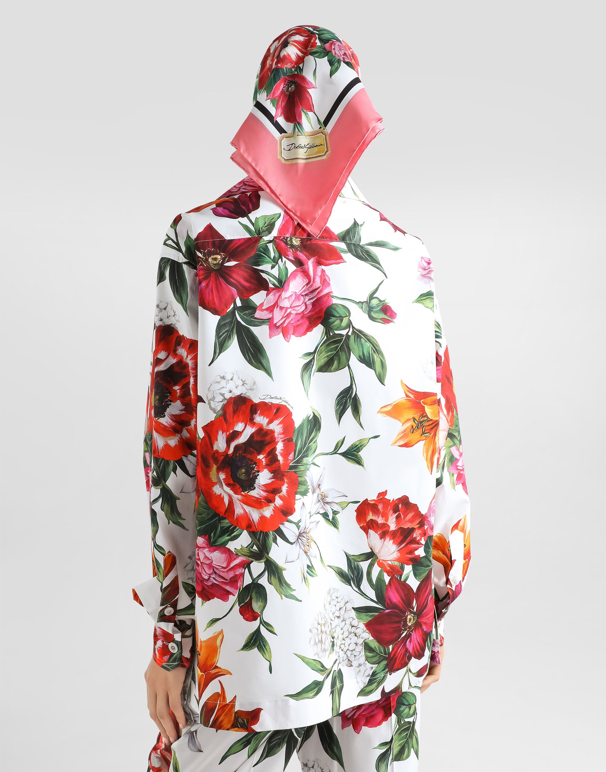 Flower-print poplin shirt - 5