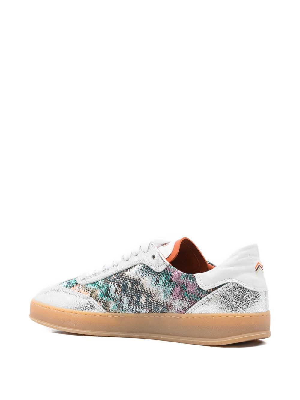 patterned leather sneakers - 3