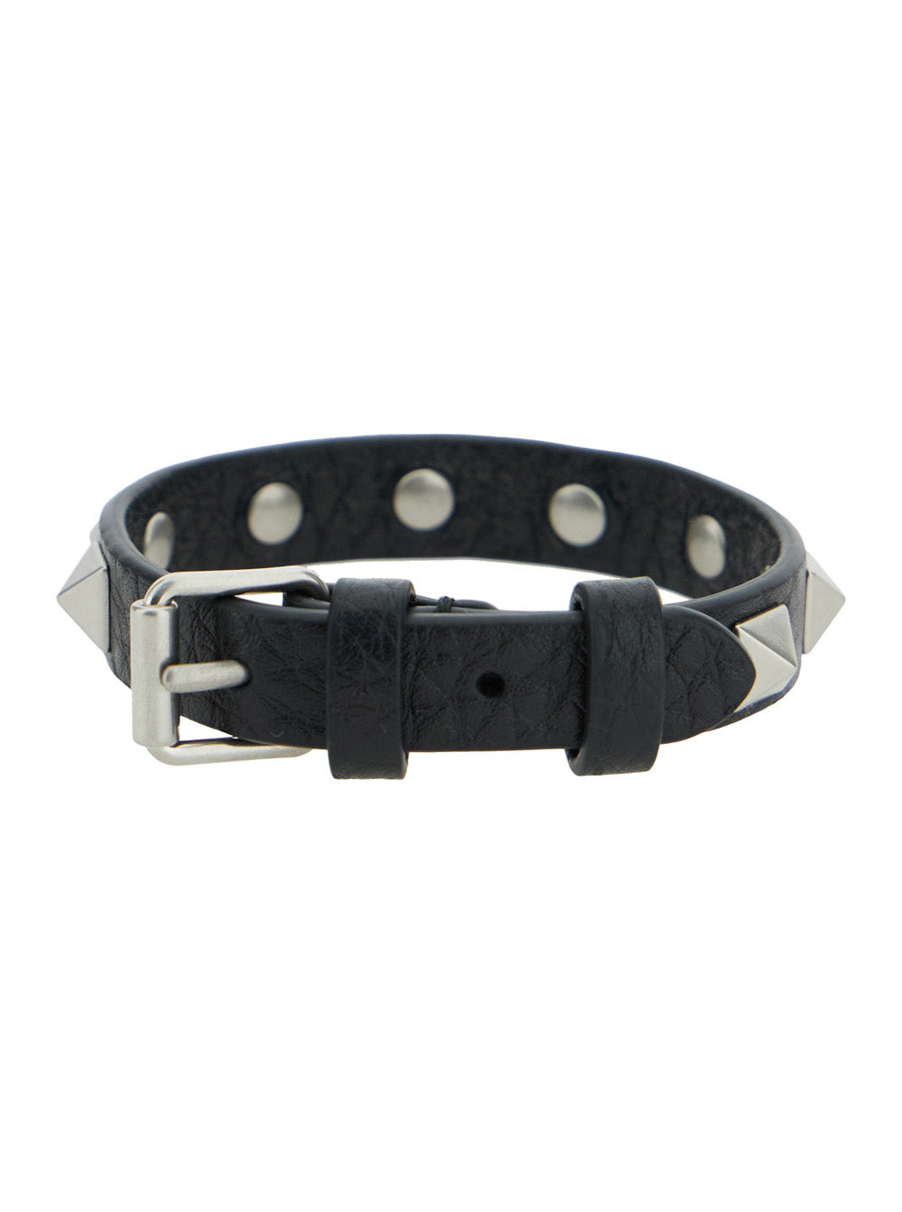 Valentino Garavani Men 'Rockstud' Black Bracelet With Studs In Leather Man - 2