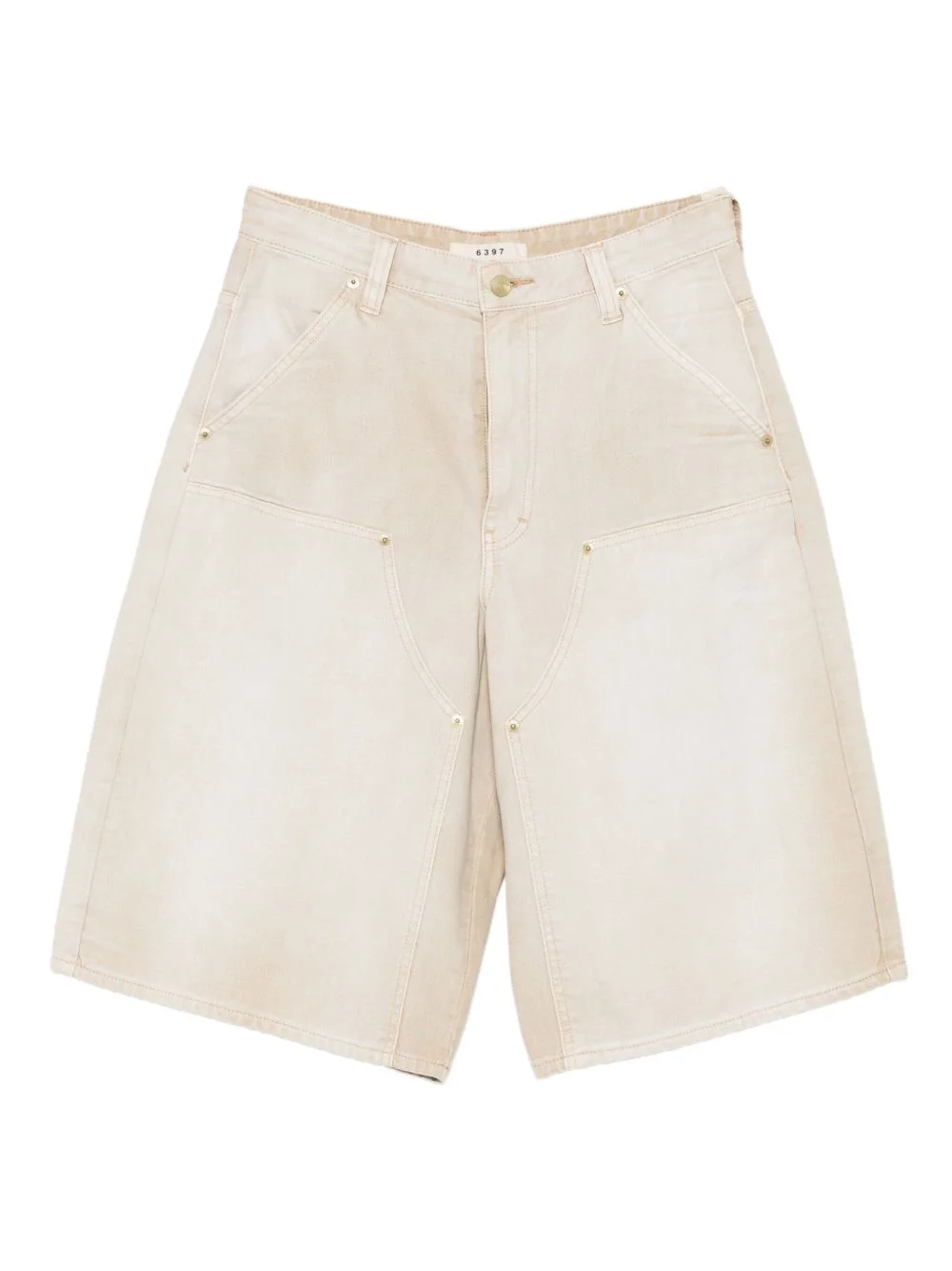 panelled washed-effect shorts - 1