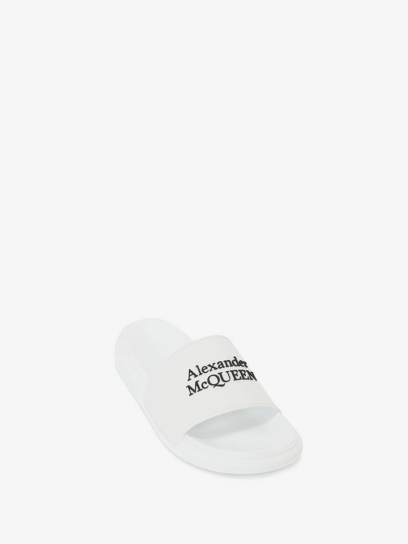 Alexander Mcqueen Pool Slide in White/black - 2