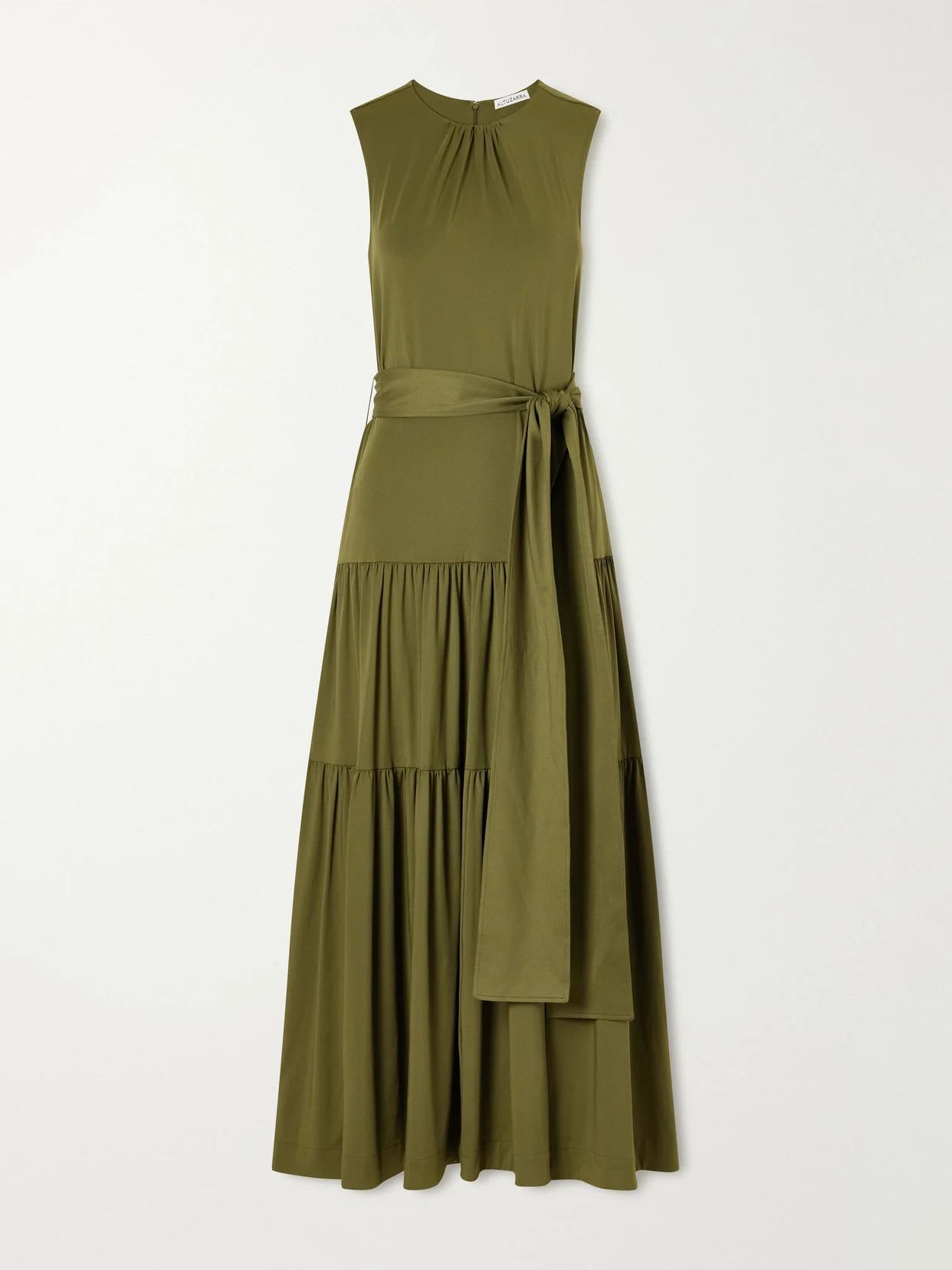 Liza Belted Tiered Gathered Jersey Maxi Dress - 1