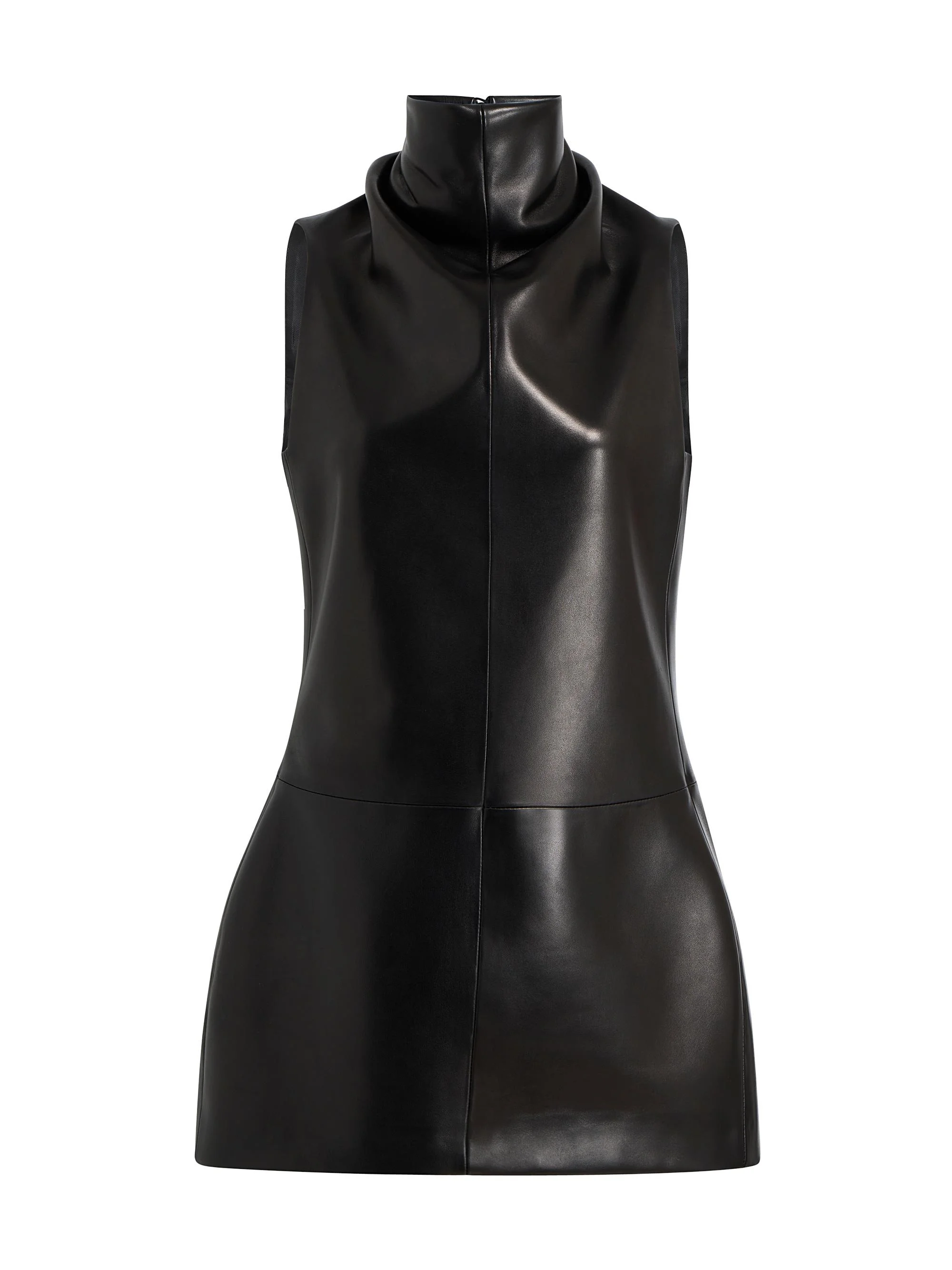 Women's Daria Leather Sleeveless Minidress - Black - 1