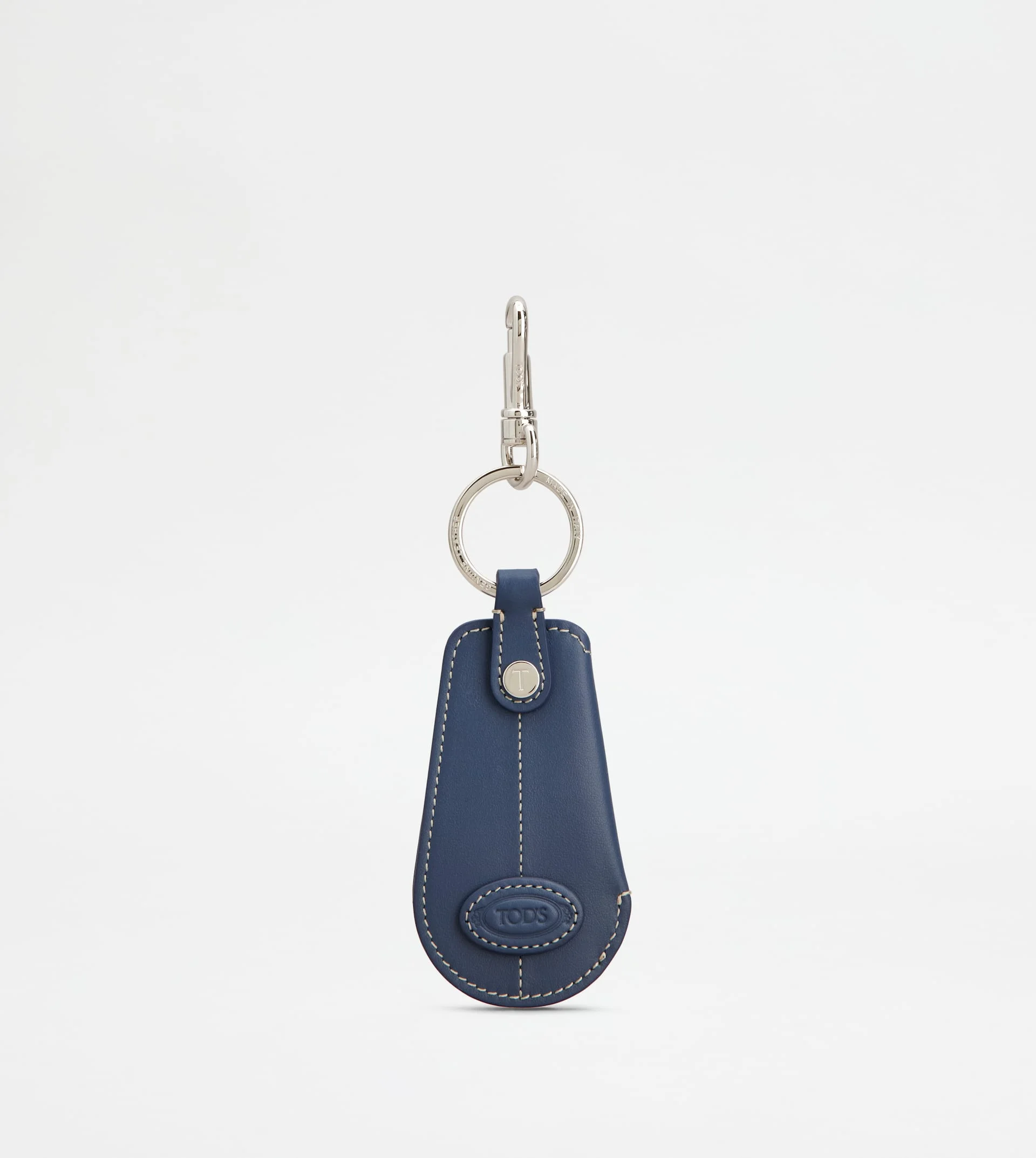 KEY HOLDER IN LEATHER WITH SHOEHORN - BLUE - 1