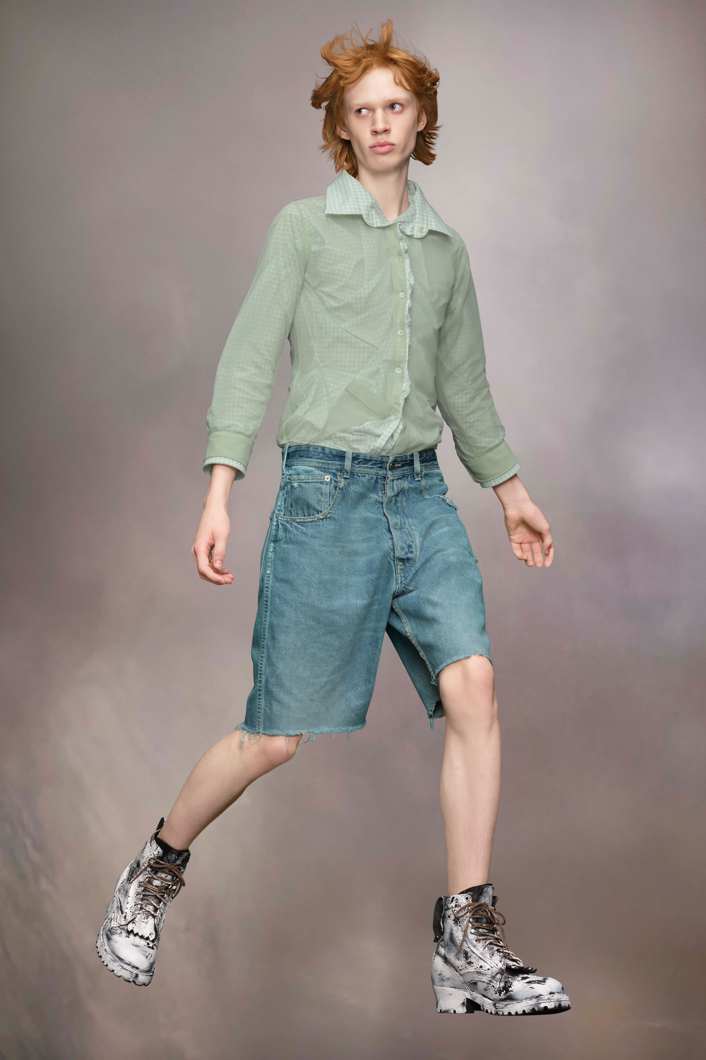 Denim cut-off shorts - 4