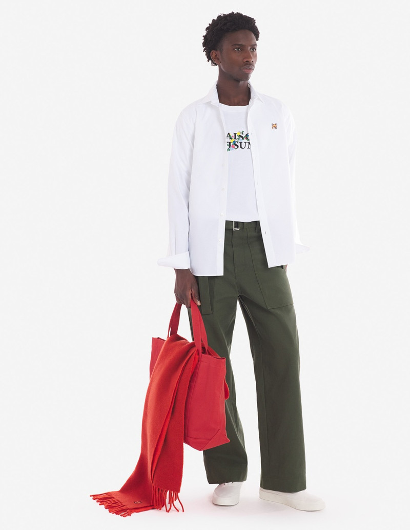 Maison Kitsuné BUTTON DOWN CLASSIC SHIRT WITH INSTITUTIONAL FOX HEAD PATCH IN OXFORD outlook