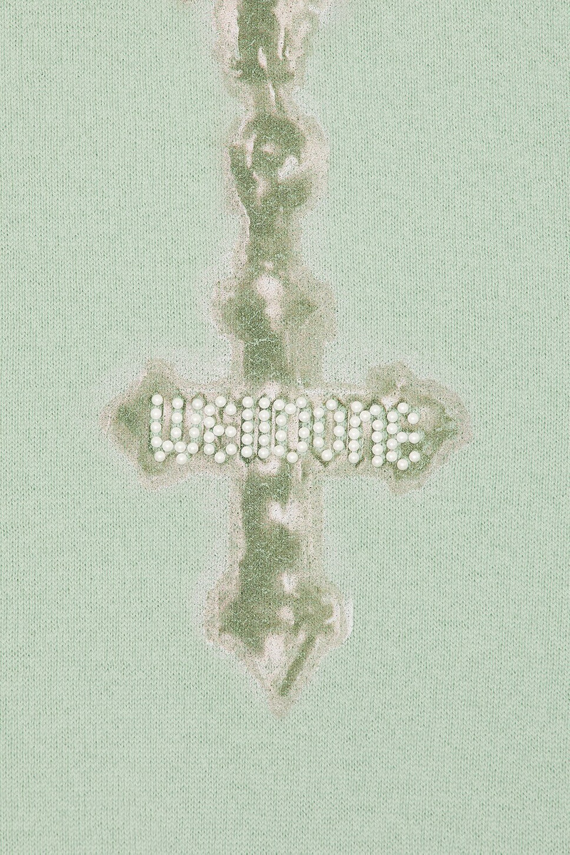 We11done Pearl Logo Necklace Print Pullover outlook