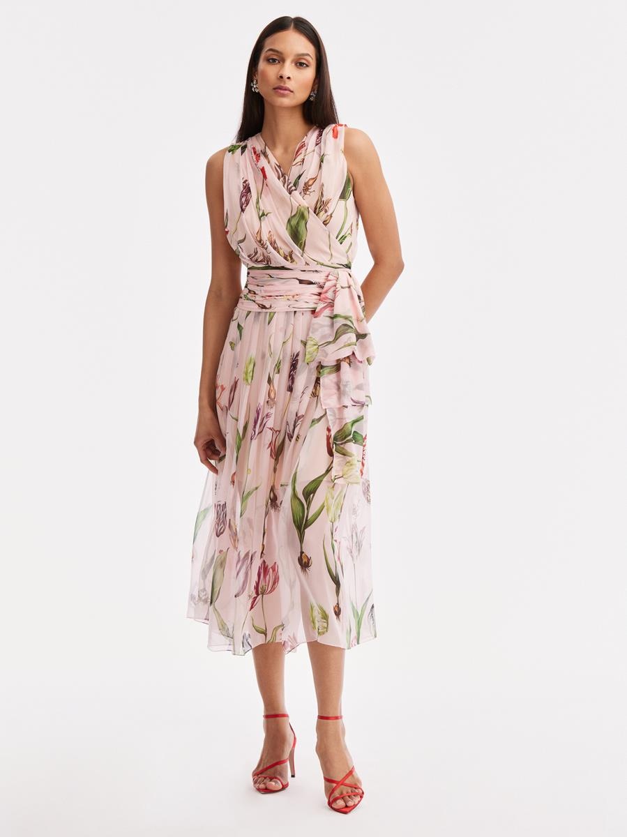 TULIP MANIA CHIFFON WRAP BLOUSE - 2