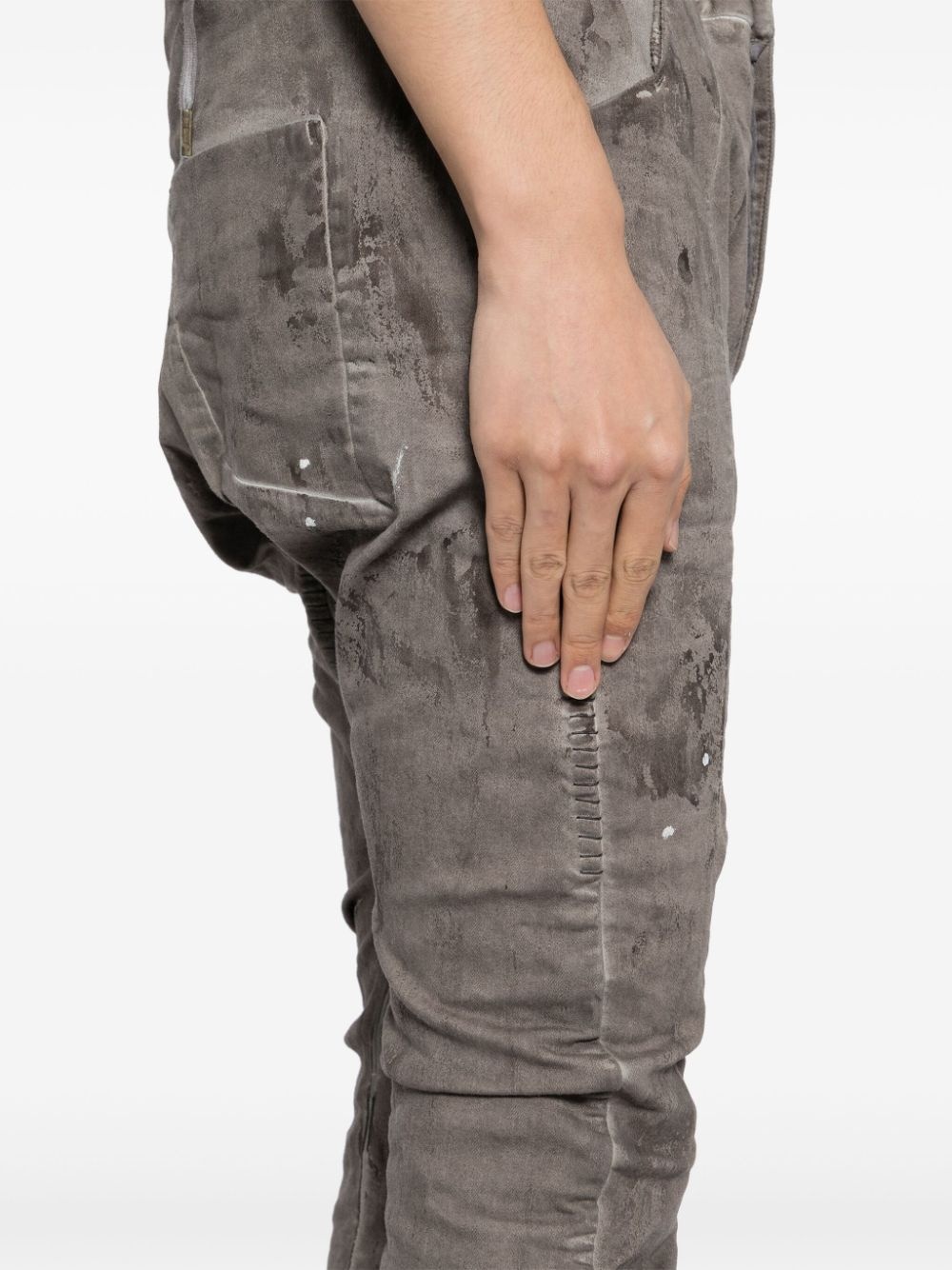 distress finish trousers - 5