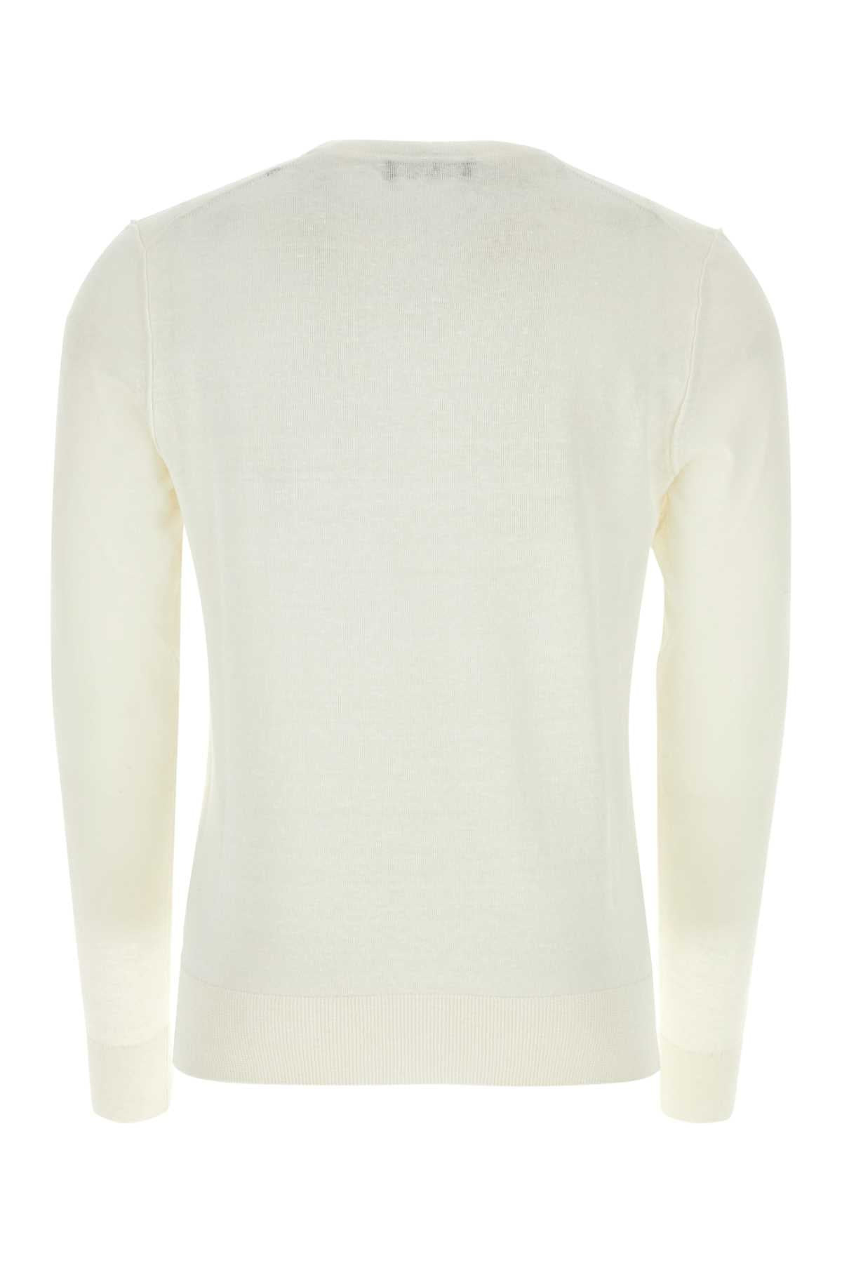 Dolce & Gabbana Men Ivory Linen Blend Sweater - 2